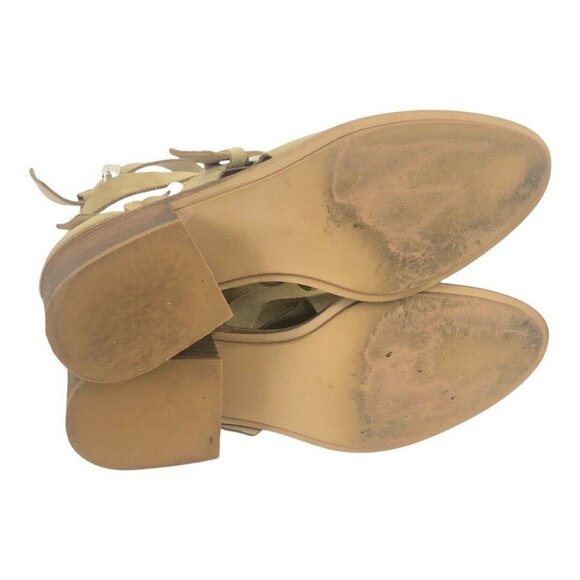 Zara Womens Size 40 US 9 Tan Suede Strappy Buckle Bootie - Picture 5 of 6
